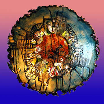 'Urban Meltdown' - enameled copper by artist VivianC